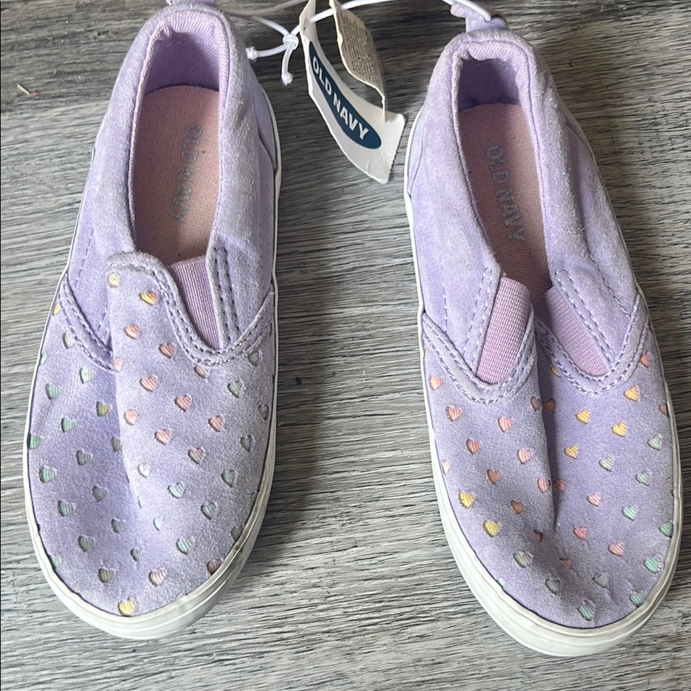 Old Navy Purple Slip-On Sneakers with Metallic Dots